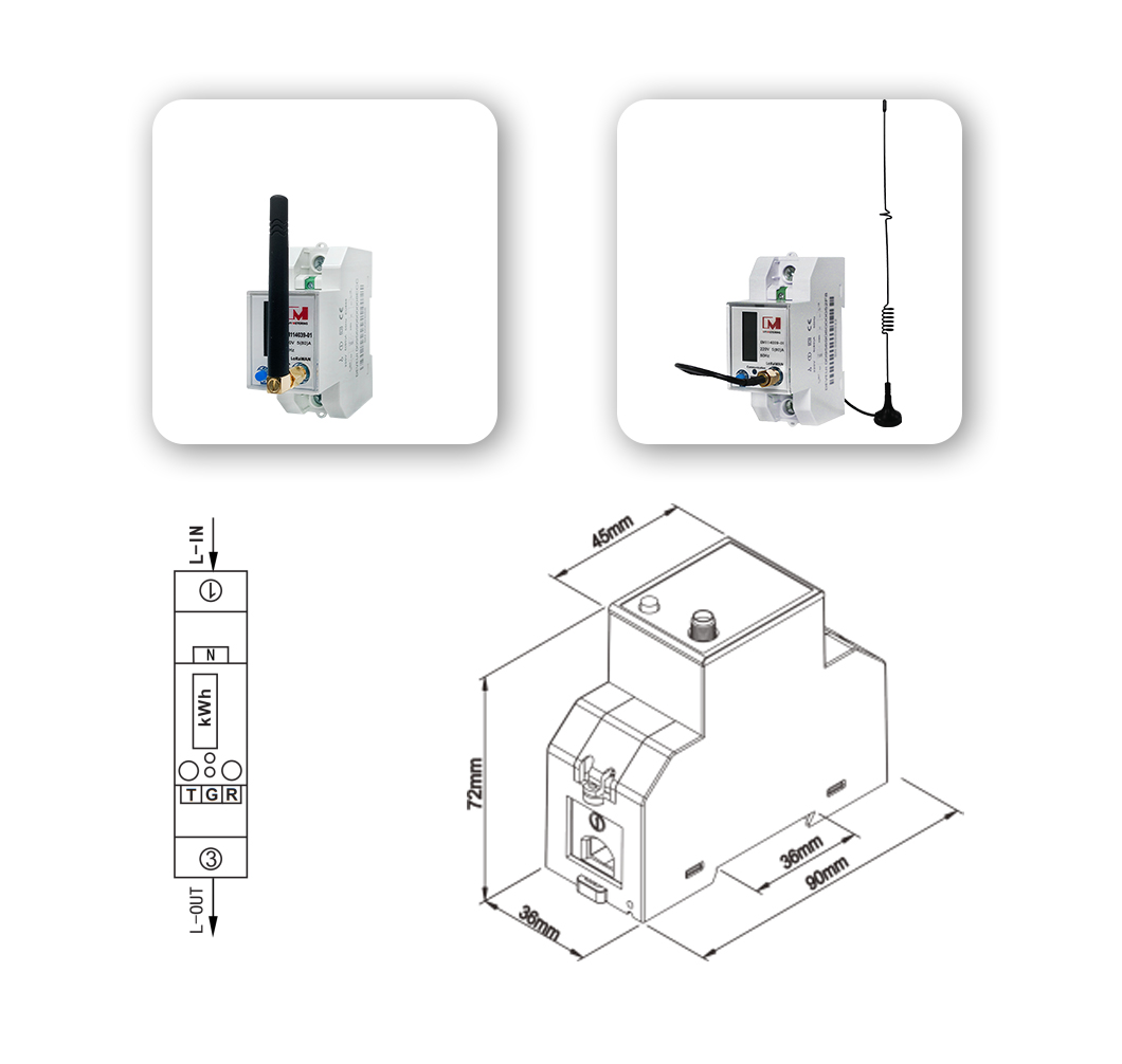 EM114039 LoRa EU868 IOT Smart Energy LoRaWAN Electric Power Meters