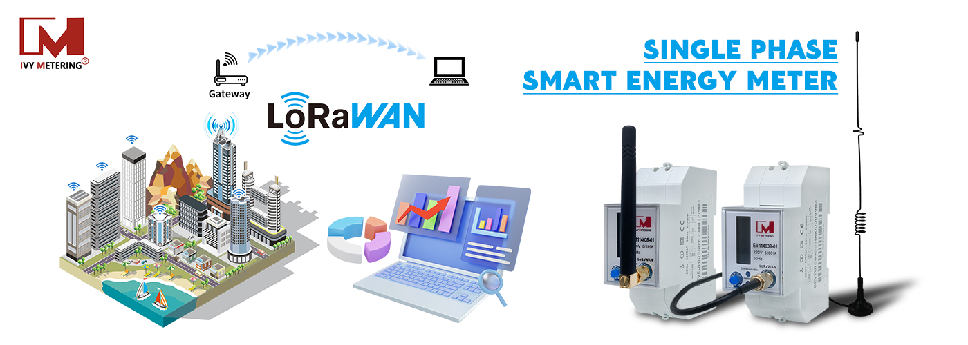 EM114039-02 1 Phase LoRaMESH/ LoRaWAN Energy Meters DIN Rail IOT LoRa Power Meter