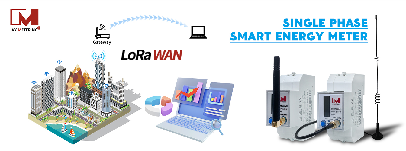 [RU864MHz] EM114039-02 1 Phase LoRaWAN Prepaid Energy Meters DIN Rail IOT LoRa Smart Power Meter