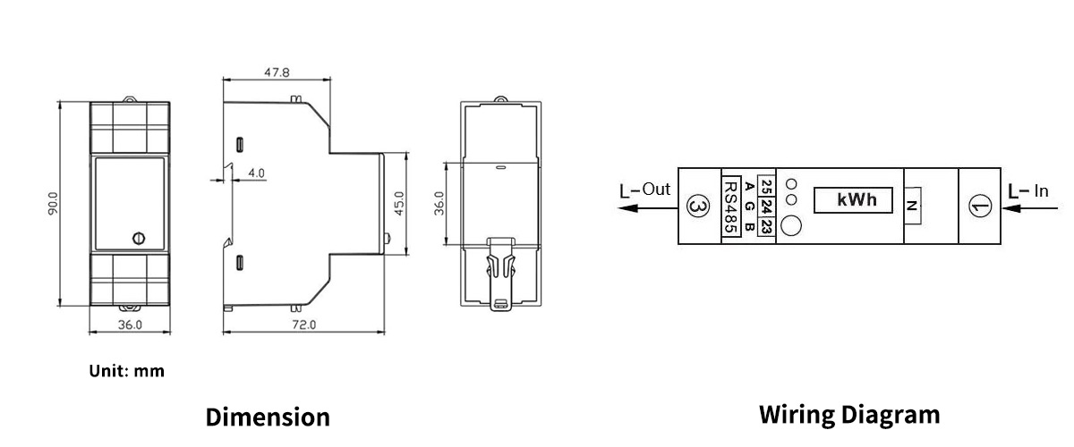 EM11A043-01 Single Phase Smart Energy Meter with RS485 Communication and Built-in Relay