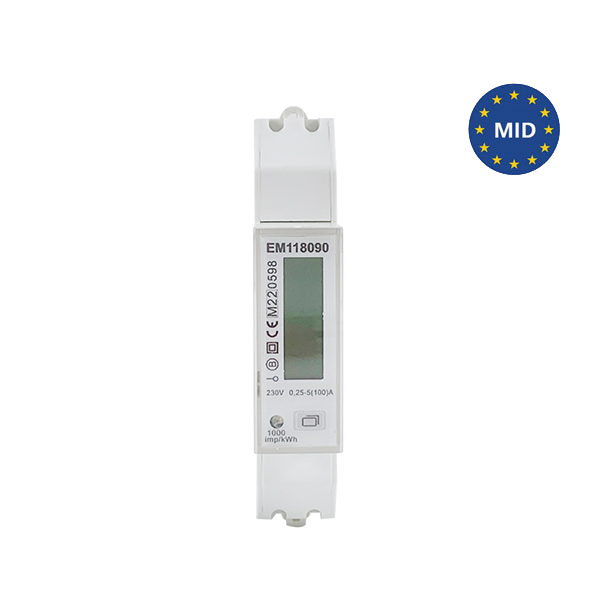 EM118090 100A Single Phase RS485 Modbus Direct Energy Meters Bidirectionele kwh Meters With MID