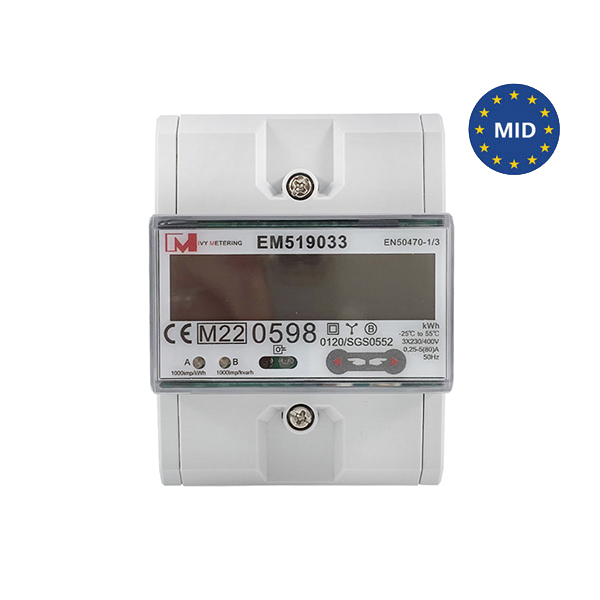 3 Phase Energy Meter with Modbus RS485 DIN Rail Grid kWh Meter EM519033