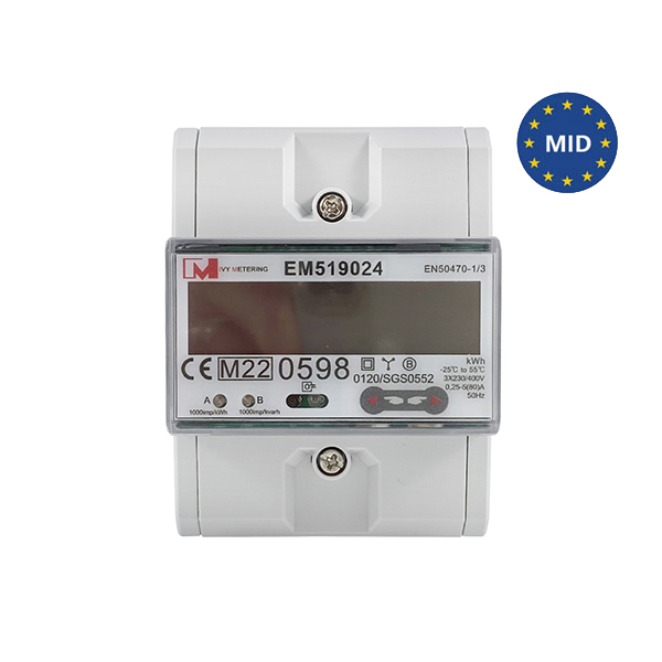 EM519024 MID Certificate 3 Phase Multi Functional KWH Energy Meter For EV Charger