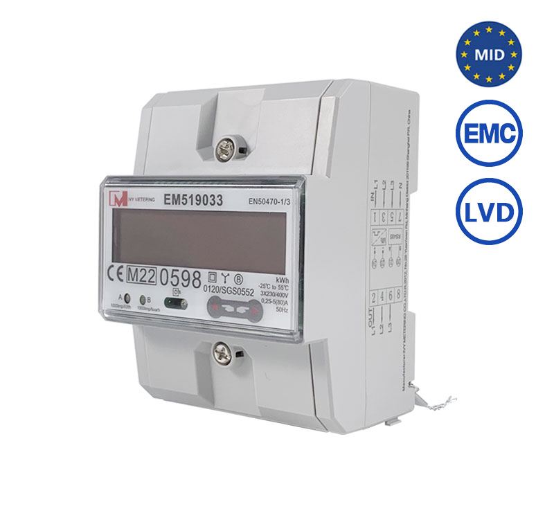 [RS485] EM519033 RS485 Modbus MID Approved Bidirectional Energy Meter for Base Station