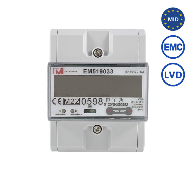 [V2G]EM519033 3 Phase Bi directional Smart Power Meter MID Certificate RS485 Modbus ev Energy Meter