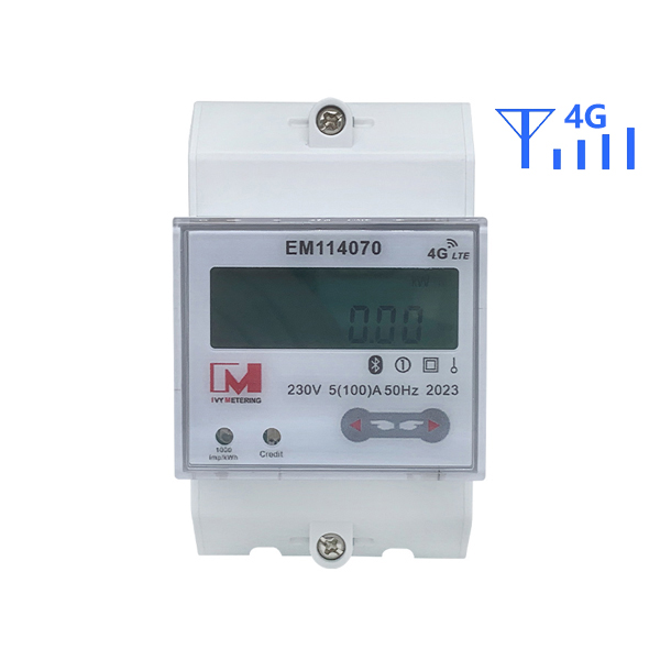 EM114070 STS Single Phase Two Wire Smart Energy Meter GPRS / RS485 / Bluetooth / Power Meter Prepaid Watt Hour Meter