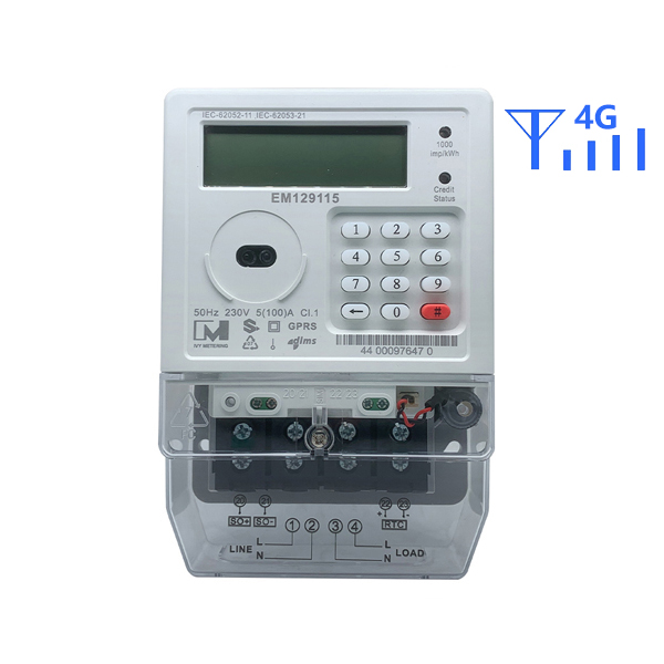 EM129115 STS Prepayment Watt Hour Meter GPRS 2G/3G/4G Kwh Meter IR Smart Electricity Meter