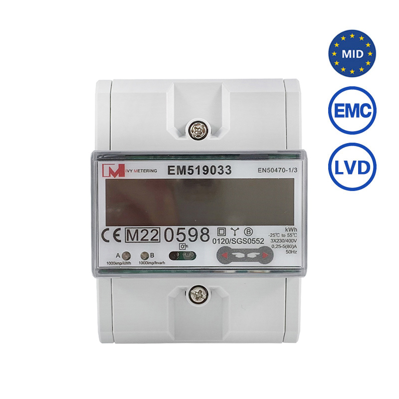EM519032/33/24 Three Phase Net Metering MID Approval Bi Directional RS485 Modbus Energy Meter