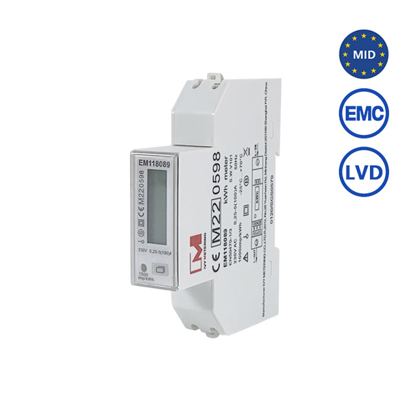 EM118089 EM118090 EM118091 1 Phase 100A MID Bi-directional RS485 Modbus Energy Meter