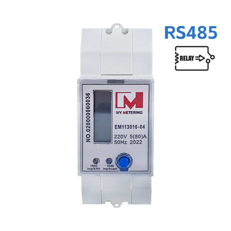 [Relay] EM113016-04 1p RS485 Remote Control Postpaid Smart Energy Meter with Latching Relay