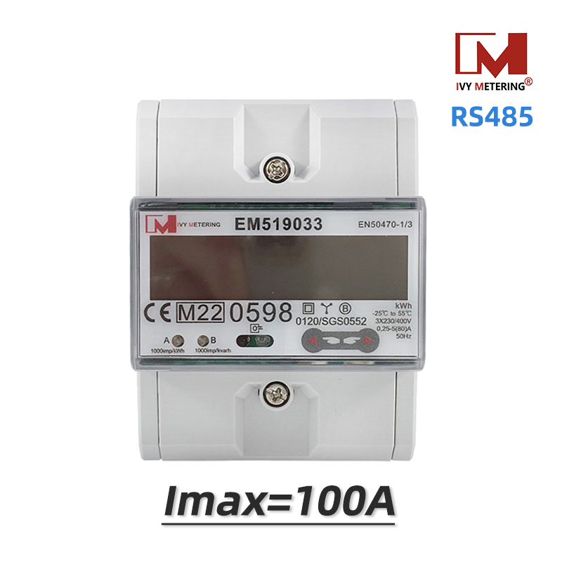 [RS485 100A] EM519033-Pro 3p 100A MID bidirectional rs485 Modbus energy meter three phase smart meter for Household