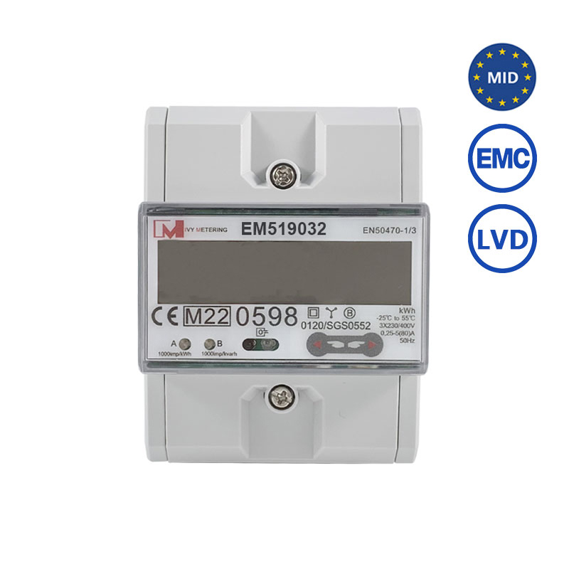 [IR] EM519032 LCD Display Bidirectional Solar Meter Smart Energy Three Phase MID Energy Meter With IR