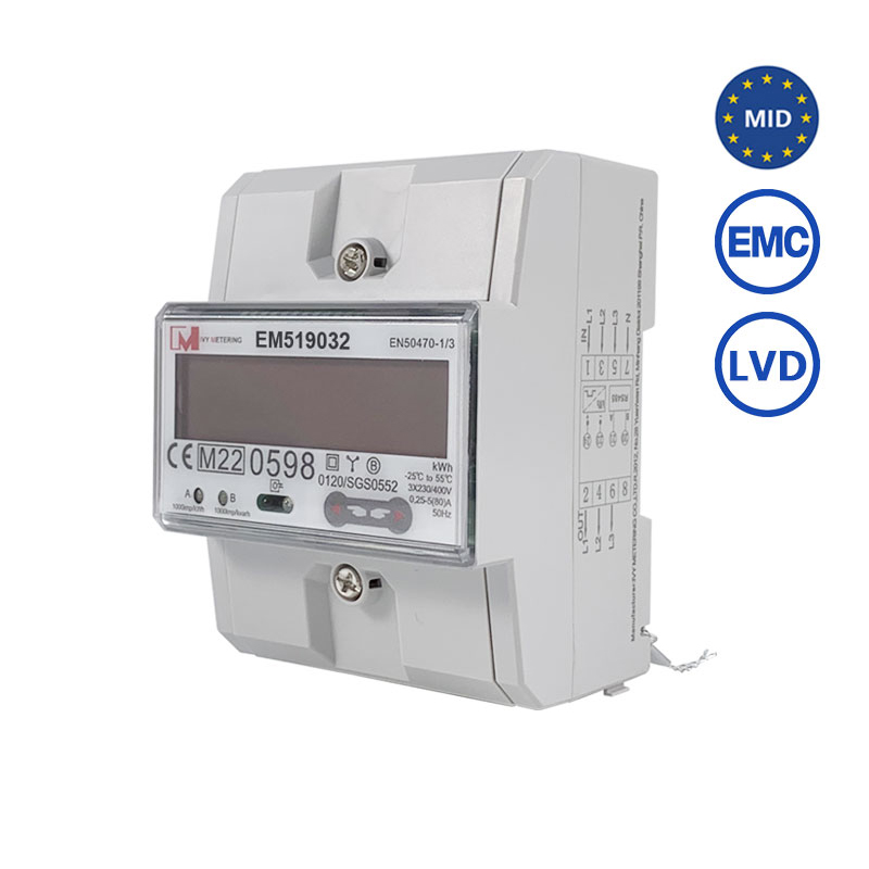 [IR] EM519032 LCD Display Bidirectional Solar Meter Smart Energy Three Phase MID Energy Meter With IR