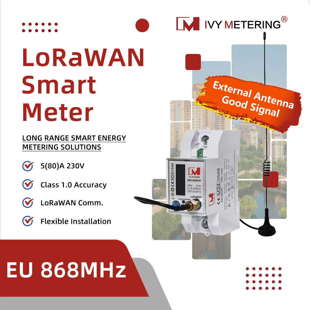 [MID metering] EM114039-02 Prepaid single-phase electronic multi-function din rail-mounted smart energy meter with Lorawan