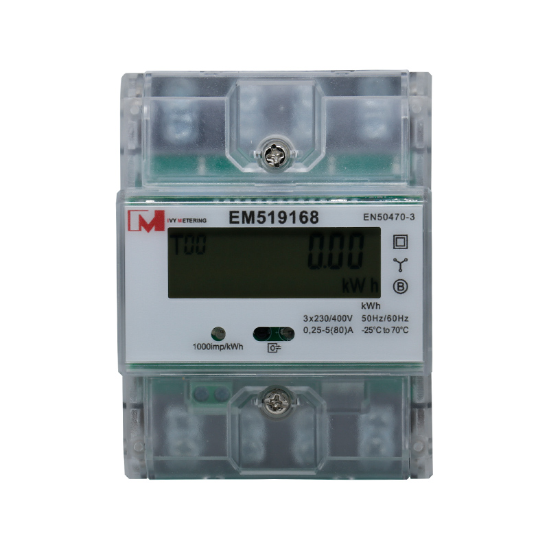 [IR] EM519168 MID Certified 3 Phase direct-connect DIN rail mounting Electricirty Meter with IR Communication