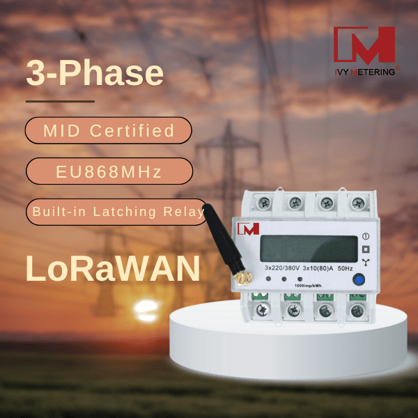 MID approved meter Lorawan energy meters, single phase and 3 phases for IoT projects