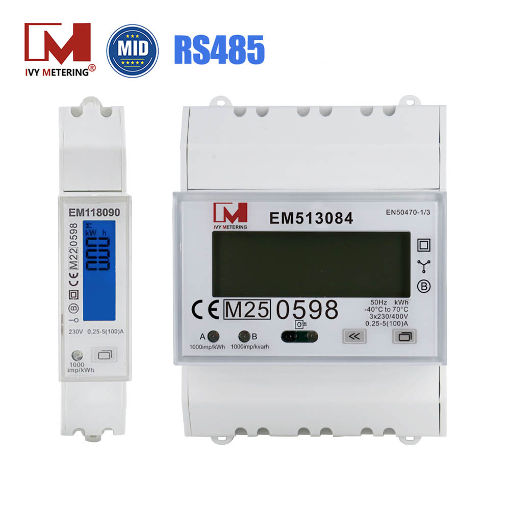 Eichrecht 1/3 Phase RS485 Modbus Bi-directional Energy Meter for EV Charging Metering Solutions