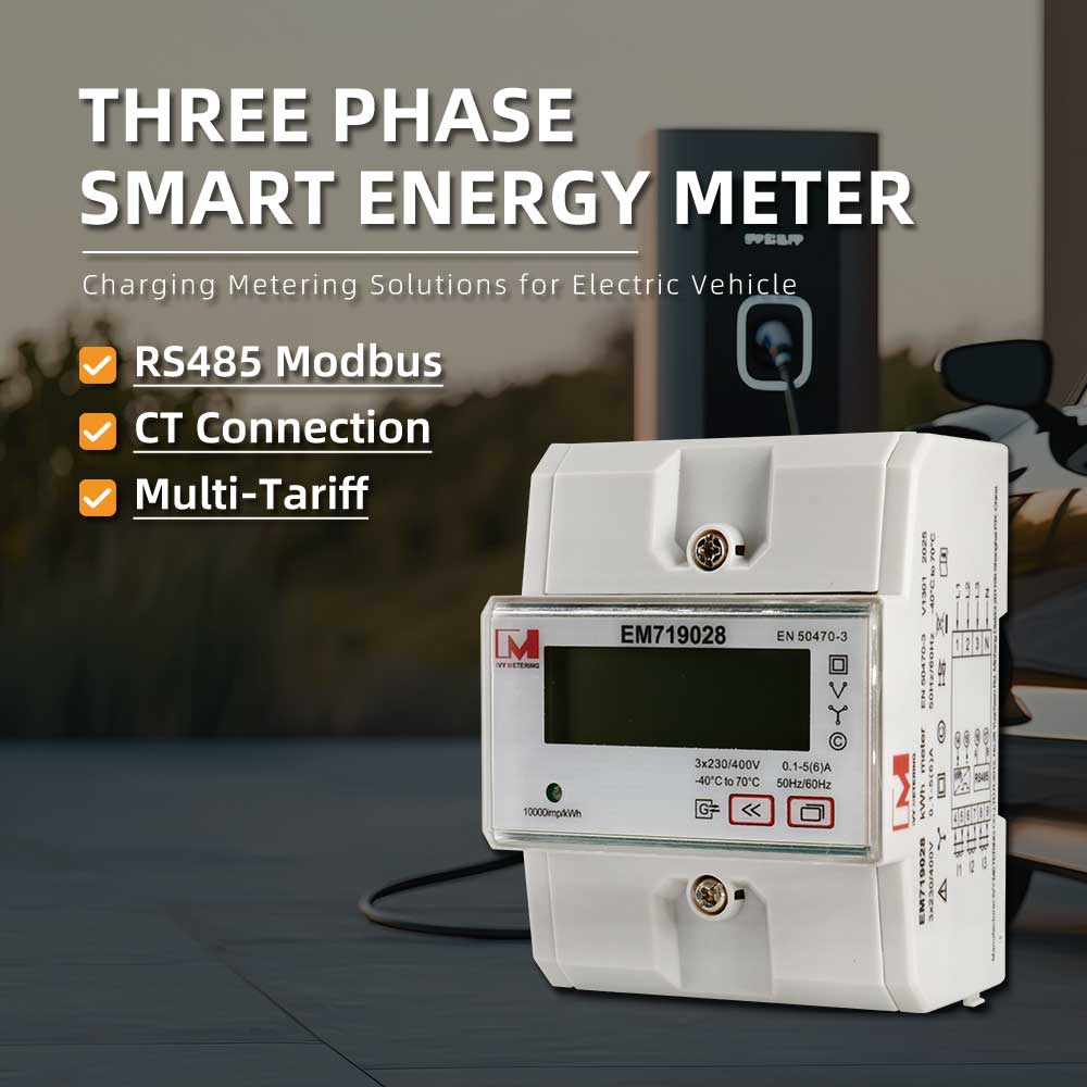 MID Approved Three Phase RS485 Modbus RTU Smart Energy Meter for PV Solar Monitoring System
