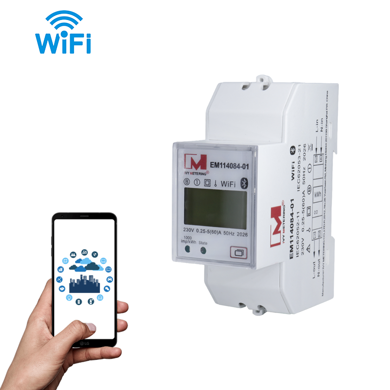 EM114084-01 MID Approved 60A Single Phase Wi-Fi Energy Meter