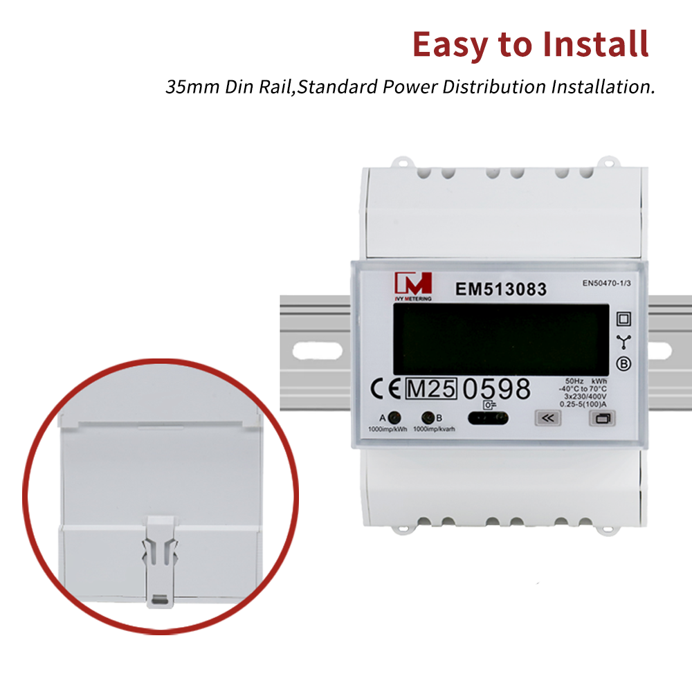 EM513082 RE Direct-Connect Three-Phase Four-Wire Electric Meter with MID Certificate