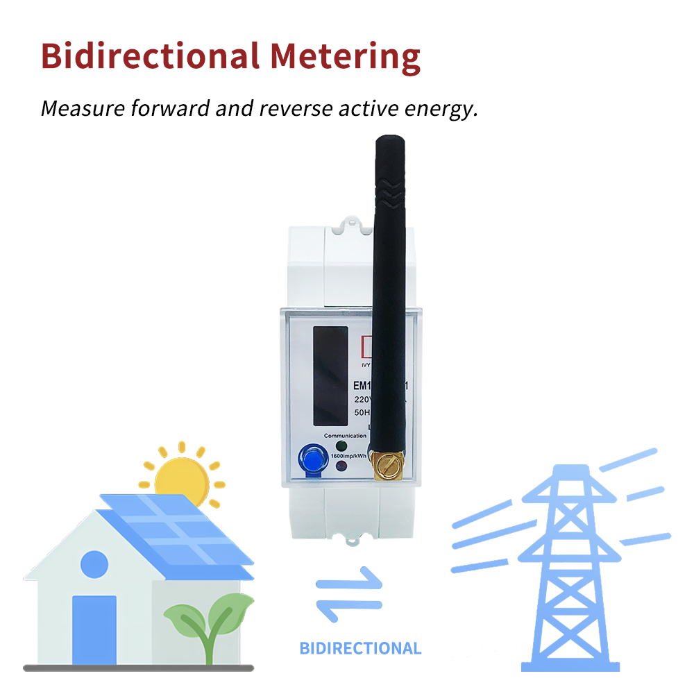 EM114039-01 MID single-phase electronic multi-function post-paid din rail meter with LoRaWAN