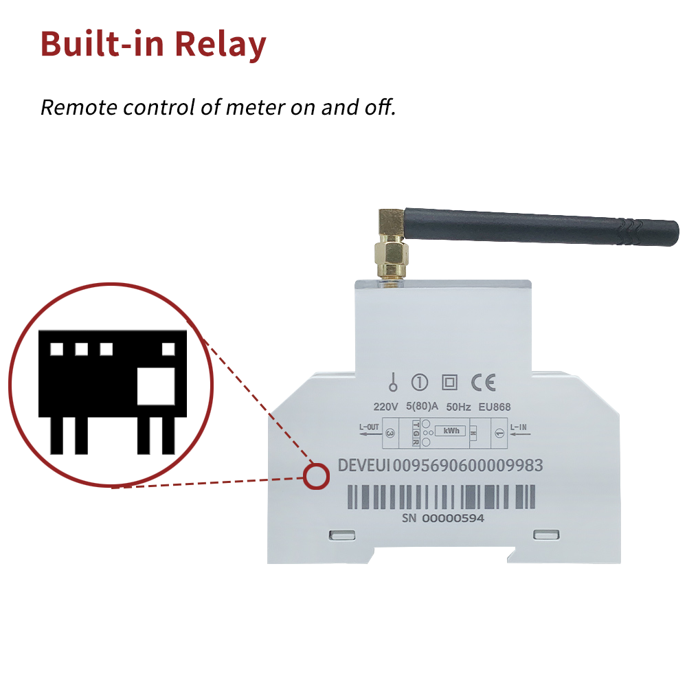 EM114039-01 MID single-phase electronic multi-function post-paid din rail meter with LoRaWAN