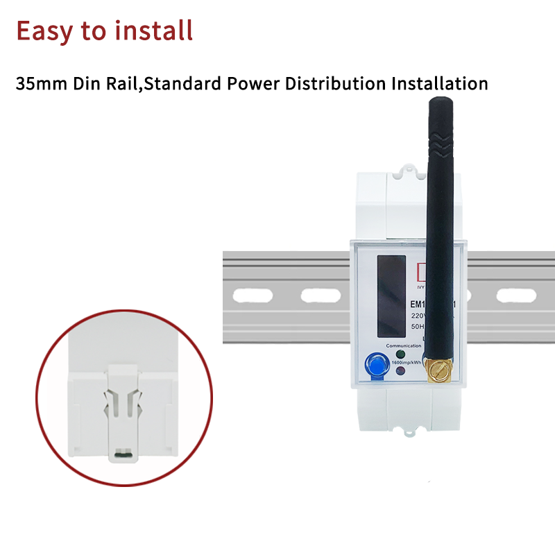 EM114039-01 MID single-phase electronic multi-function post-paid din rail meter with LoRaWAN