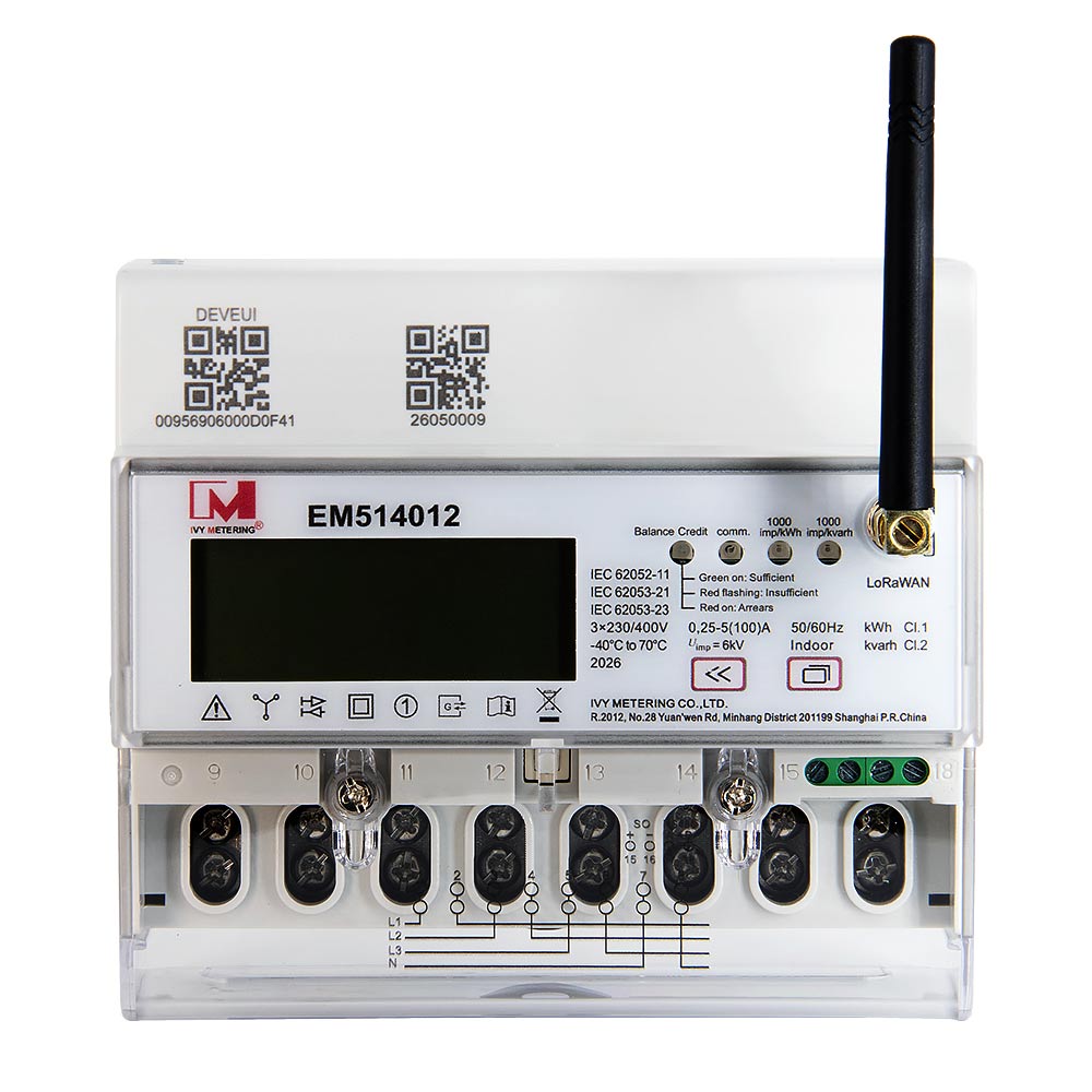 Three Phase LoRaWAN Energy Meter with Built in Relay for Remote Control