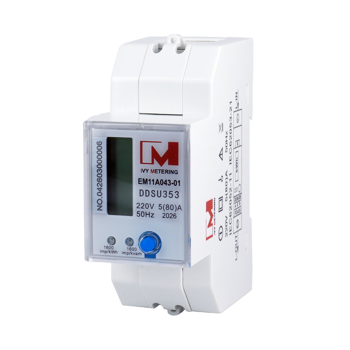 EM11A043-01 Single Phase Smart Energy Meter with RS485 Communication and Built-in Relay