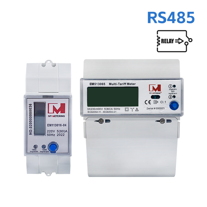 EM113016-04 1P RS485 Remote Control Postpaid Smart Energy Meter with Latching Relay
